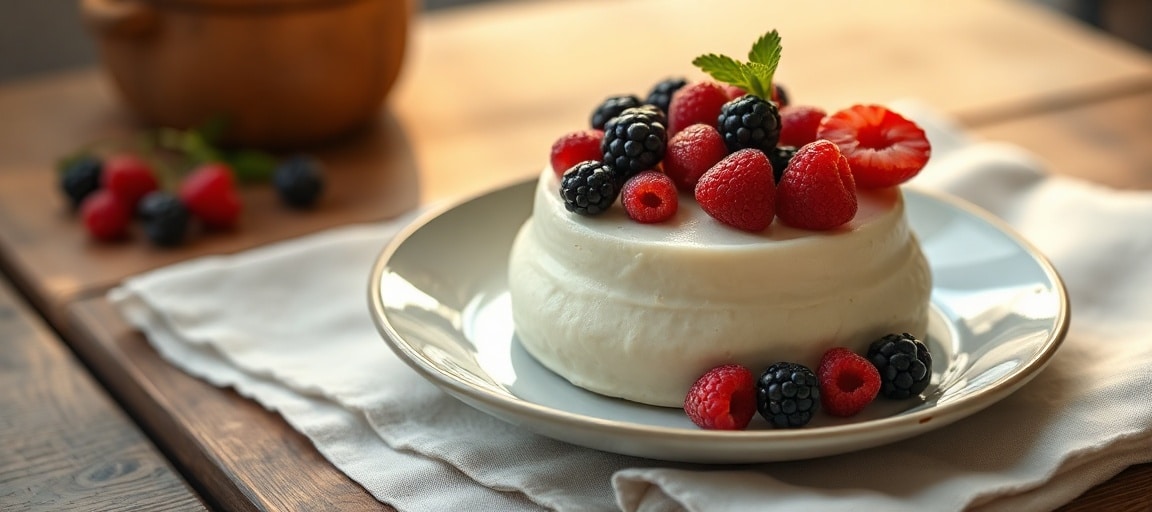 R&eacute;sultat final : bavarois d&eacute;moul&eacute; aux fruits rouges