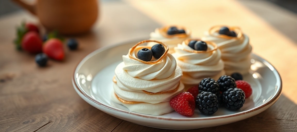 Meringues finies et pr&ecirc;tes &agrave; servir