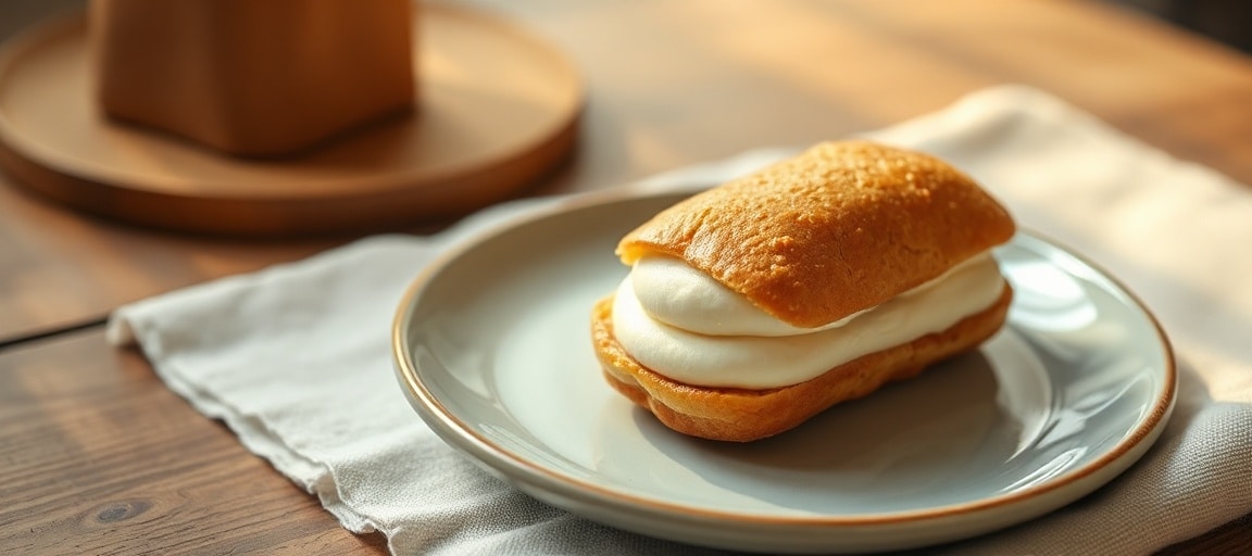 &Eacute;clair garni pr&ecirc;t &agrave; d&eacute;guster