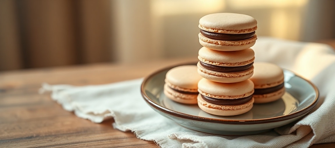 Macarons parfaitement croûtés et garnis