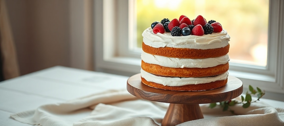 R&eacute;sultat final : layer cake d'anniversaire d&eacute;cor&eacute;