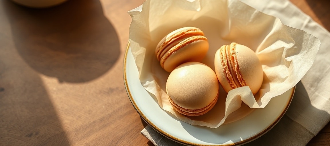 Macarons réussis prêts à servir