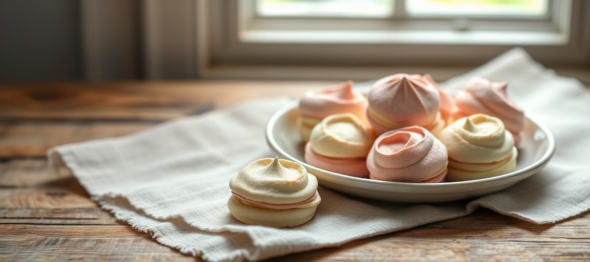 meringues colorées