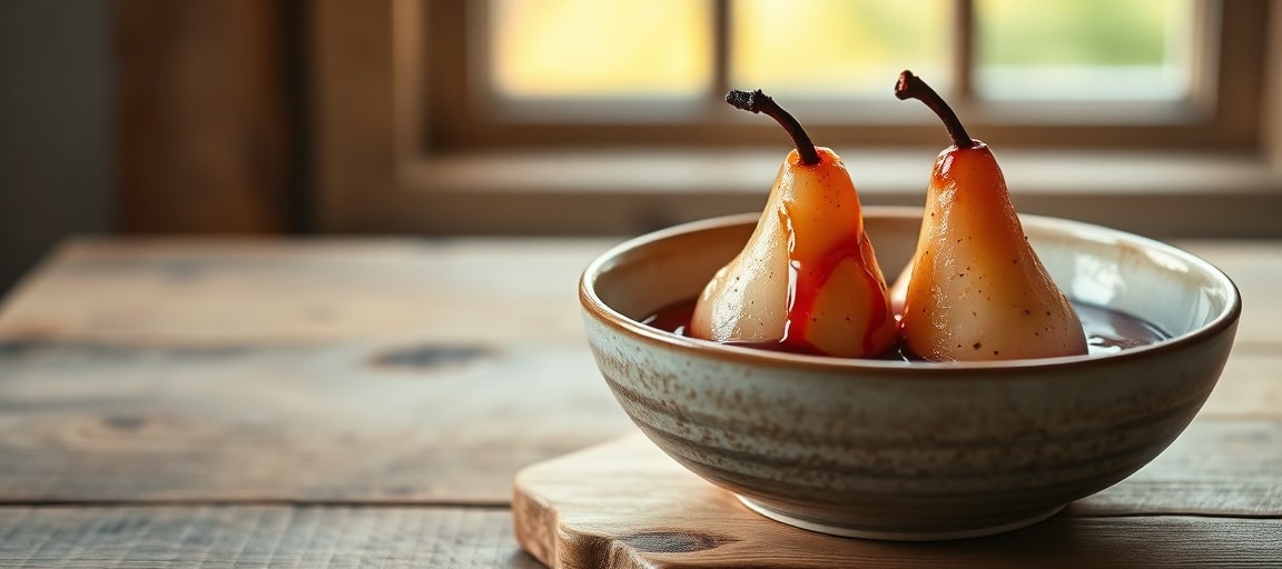poires pochées sirop