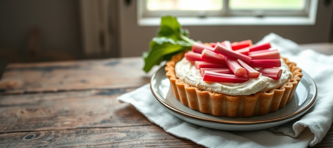 tarte rhubarbe meringuée