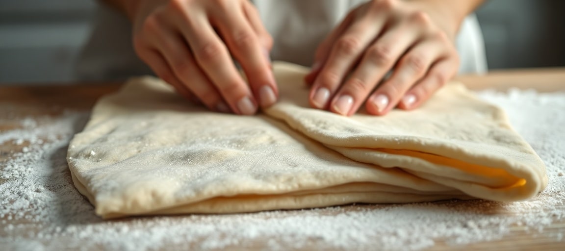 Technique de pr&eacute;paration et pliage de la p&acirc;te