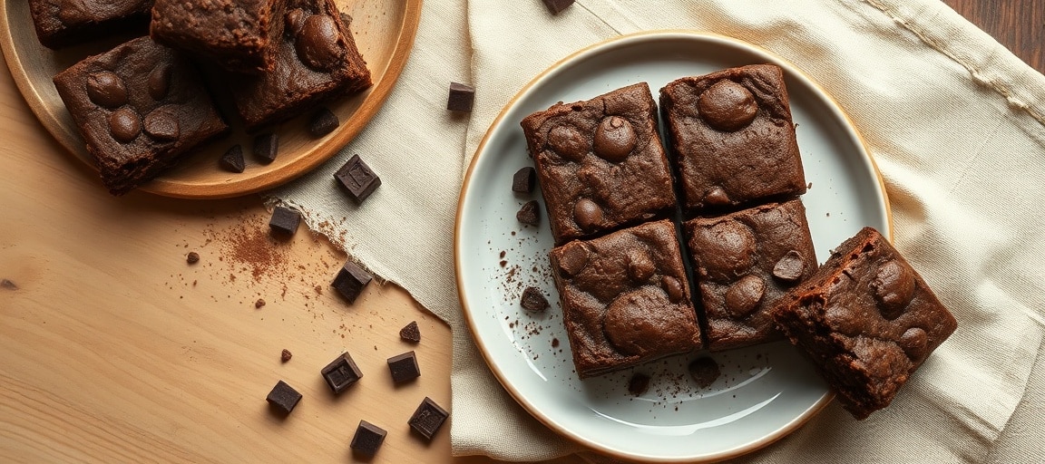 R&eacute;sultat final : brownie vegan d&eacute;coup&eacute; et servi