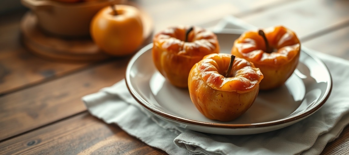 Pommes caram&eacute;lis&eacute;es servies