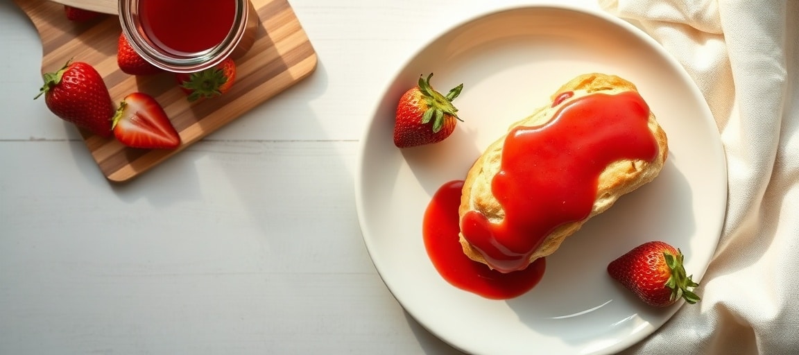 Finished coulis plating and serving