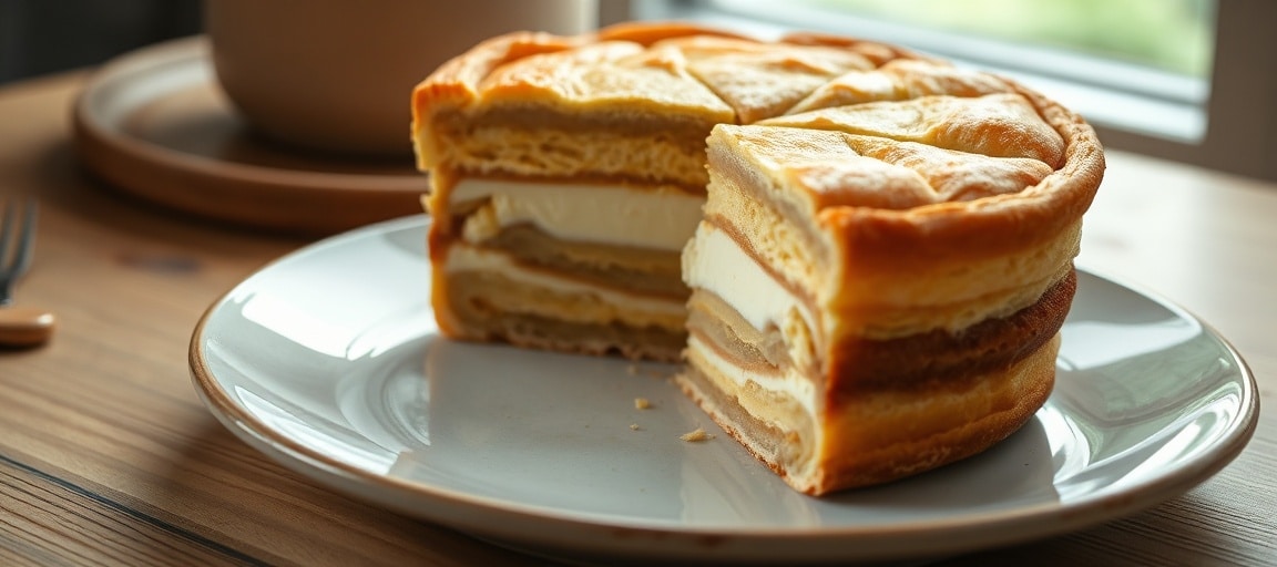 Le g&acirc;teau basque tranch&eacute; et d&eacute;gust&eacute;